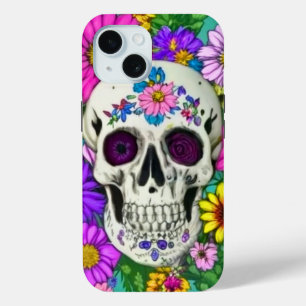 farbiger Schädel mit Blume Case-Mate iPhone Hülle