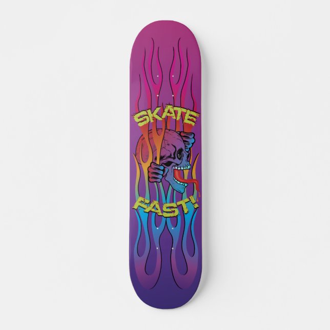 Farbiger SchädelSkate Skateboard (Vorne)