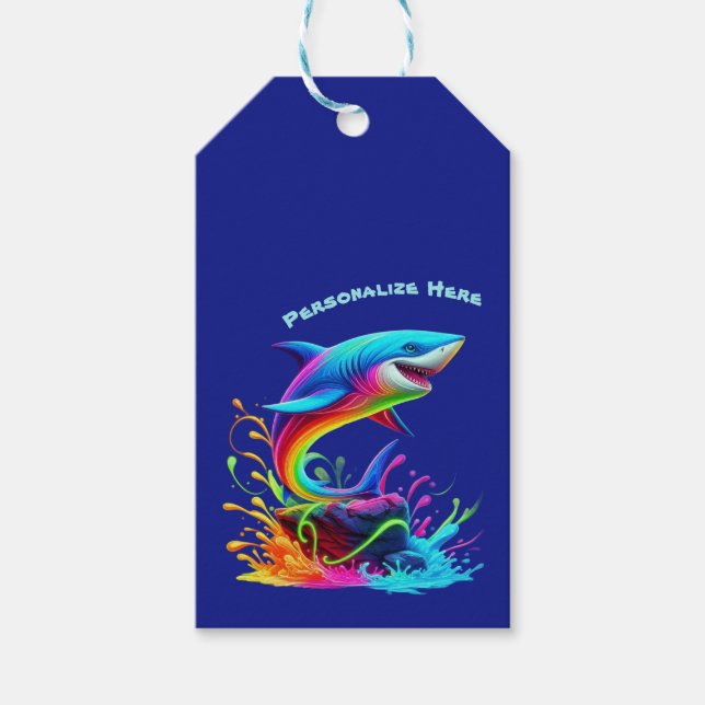 Farbiger Schellfisch Geschenkanhänger (Vorderseite)