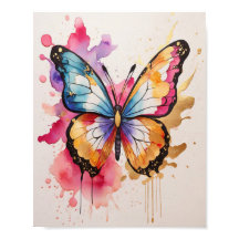 Farbiger Schmetterling mit künstlerischem Spritzer