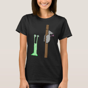 Farbiger Schmetterlingseffe und grüne Schnecke T-Shirt