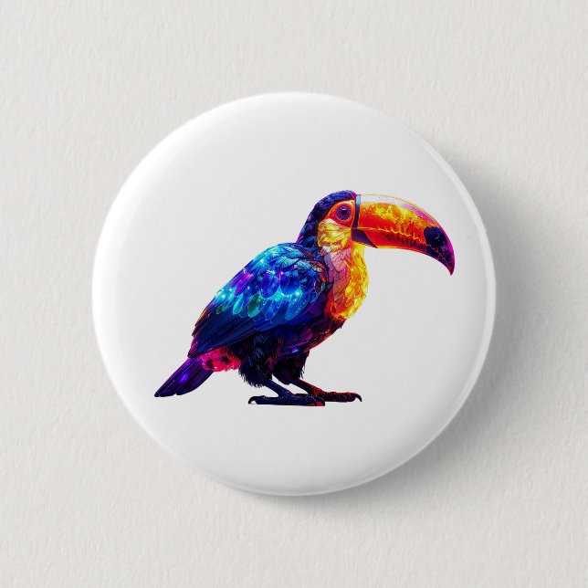 Farbiger schöner Tukan Button (Vorderseite)
