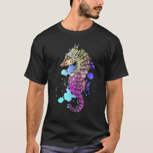 Farbiger Seepferd I Meerestier I Ozean I Seepferd T-Shirt