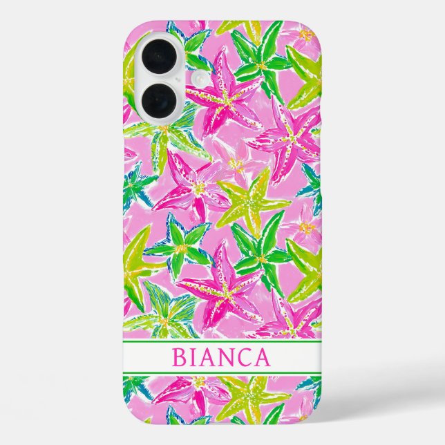 Farbiger Seestern mit Monogramm Case-Mate iPhone Hülle (Rückseite)