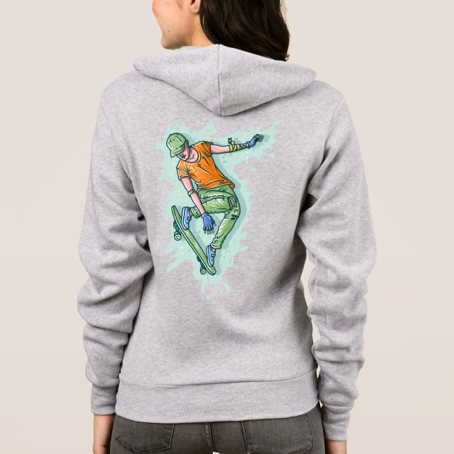 Farbiger Skater Hoodie (Rückseite)