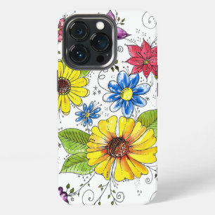 Farbiger skurriler Blumengarten iPhone 13 Pro Hülle