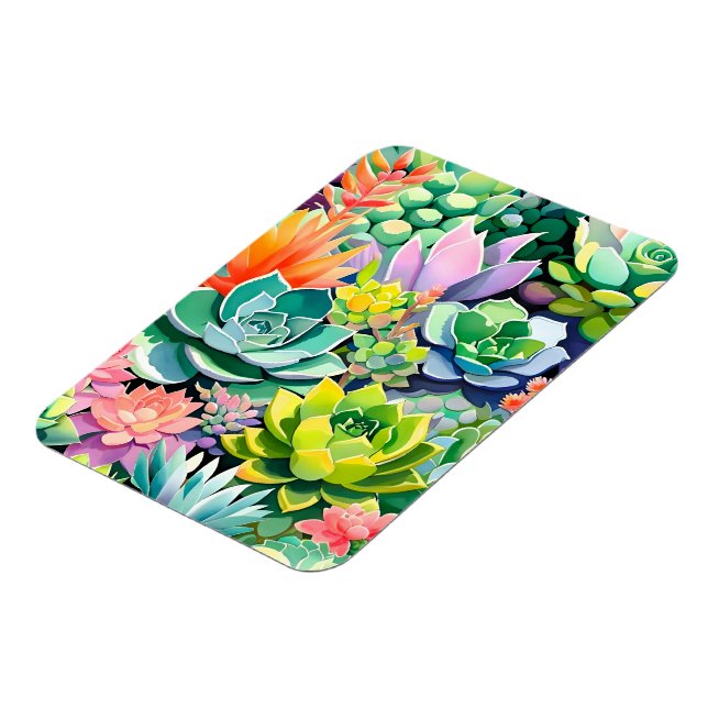 Farbiger Sommer Sukkulenten Botanischer Garten Magnet (Linke Seite)