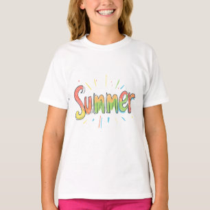 Farbiger Sommertext T-Shirt
