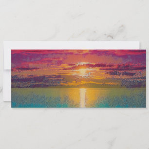 Farbiger Sonnenuntergang Feiertagskarte