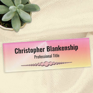 Farbiger Spaß Rosa Orange Personalisierter Schwarz Namenschild