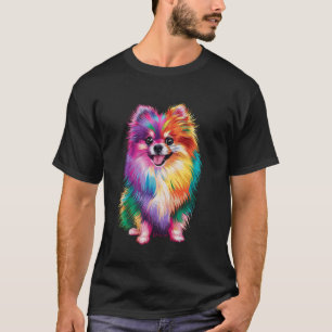 Farbiger Spitz Artwork Dog Lover Tierzucht T-Shirt