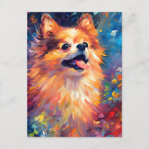 Farbiger Spitz Postkarte