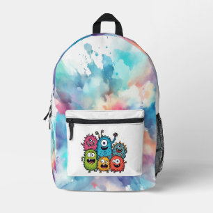 Farbiger Sprenkeltie-Dye mit Monster Bunch Bedruckter Rucksack