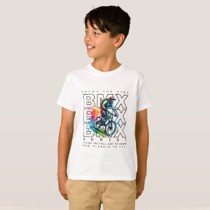 Farbiger Spritzer Mountainbiker Downhill-Abenteuer T-Shirt