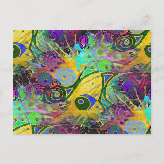 farbiger Spritzer Postkarte (Vorderseite)