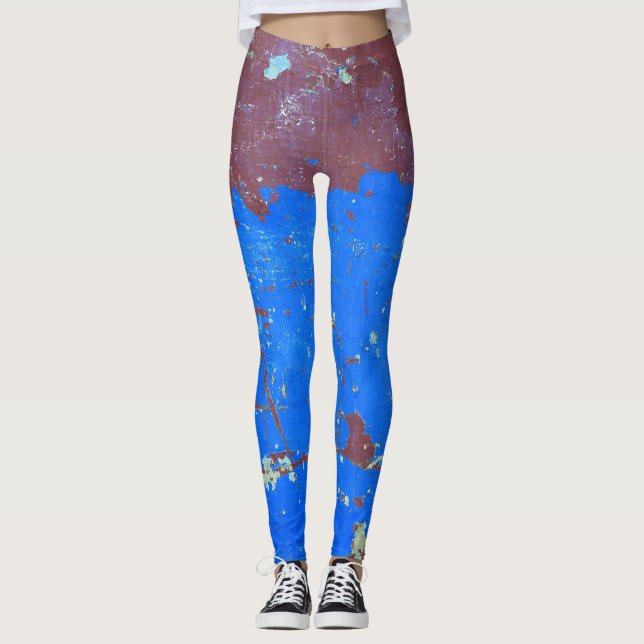 Farbiger Stahlrost: abstrakte Textur Leggings (Vorderseite)