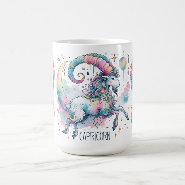 Farbiger Steinbock-Zodiac-Ziege Astrologie-Sternze Kaffeetasse (Mittel)