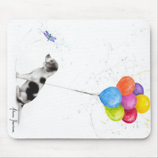 Farbiger Stift Zeichnend Beagle Hund und Balloons Mousepad
