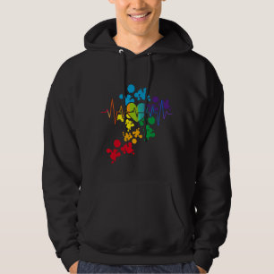 Farbiger Stolz Herzrasen Herzschlag Herzschlag Hoodie