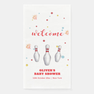 Farbiger Strike Up Bowling Willkommen Baby Shower Serviette