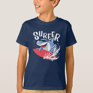Farbiger Surfer Shark T-Shirt
