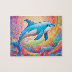 Farbiger Süßer Delfin Puzzle