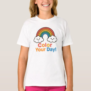 Farbiger Tag Helles Regenbogen-Grafik T-Shirt