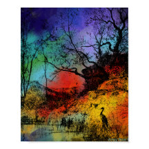 Farbiger Teich im Wald