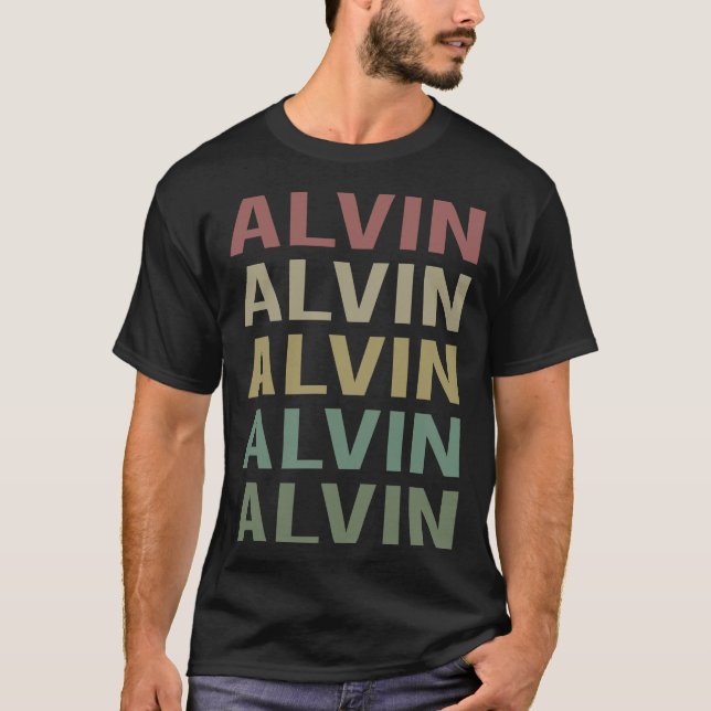 Farbiger Text Art - Alvin Name T-Shirt (Vorderseite)