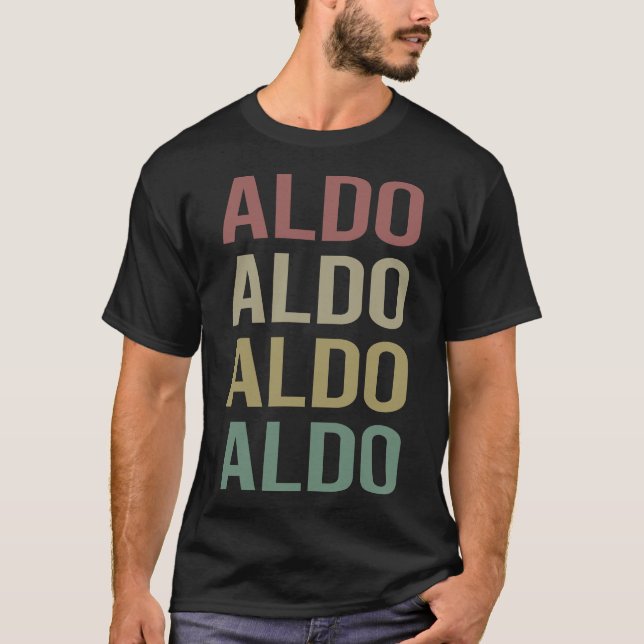 Farbiger Text Art - Name Aldo T-Shirt (Vorderseite)