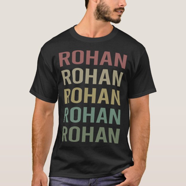 Farbiger Text Art - Rohan Name T-Shirt (Vorderseite)