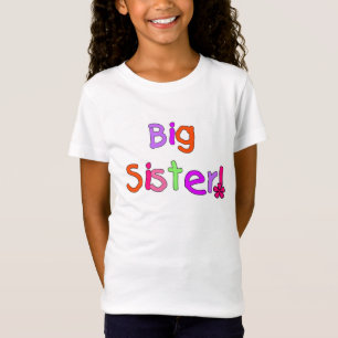 Farbiger Text Big Sister T-Shirt