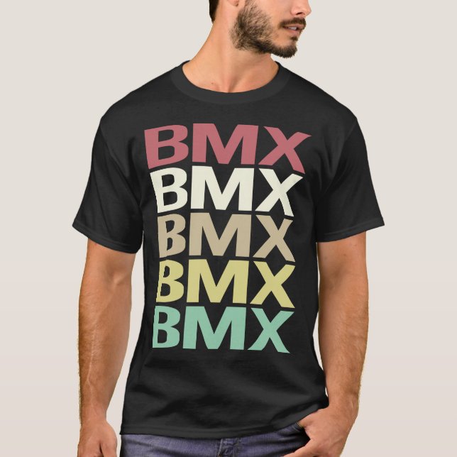 Farbiger Text BMX T-Shirt (Vorderseite)