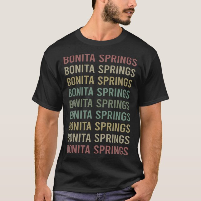 Farbiger Text Bonita Springs T-Shirt (Vorderseite)