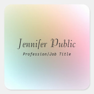 Farbiger Text einer Vorlage mit grafischem Skript Quadratischer Aufkleber