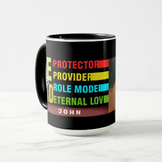 Farbiger Text Er ist VATER, Vatertagsgeschenk Tasse