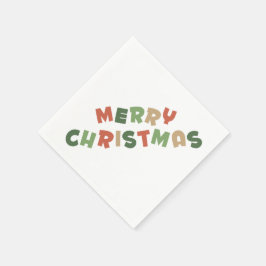 Farbiger Text frohe Weihnachtsbriefe Rechteckig Serviette