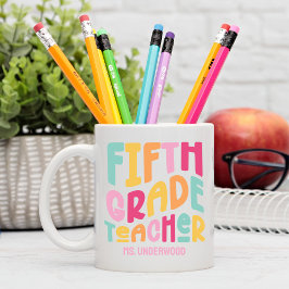 Farbiger Text für den fünften Klasse Zweifarbige Tasse