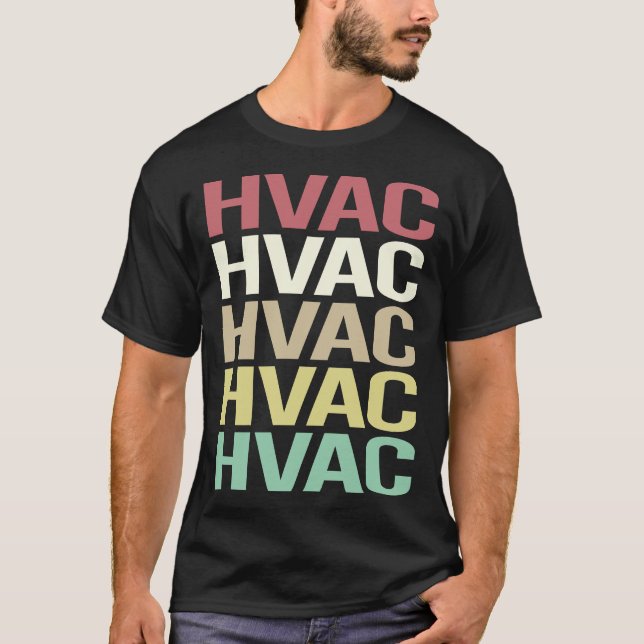 Farbiger Text HVAC T-Shirt (Vorderseite)