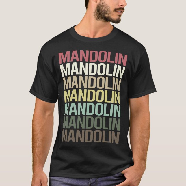 Farbiger Text Mandolin T-Shirt (Vorderseite)