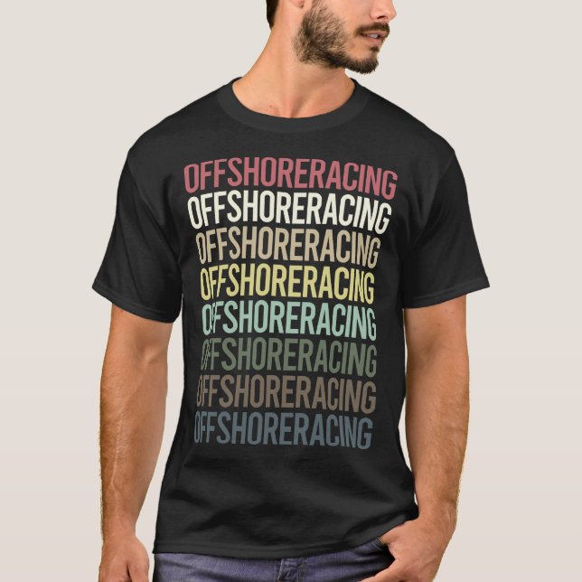 Farbiger Text Offshore Racing T-Shirt (Vorderseite)
