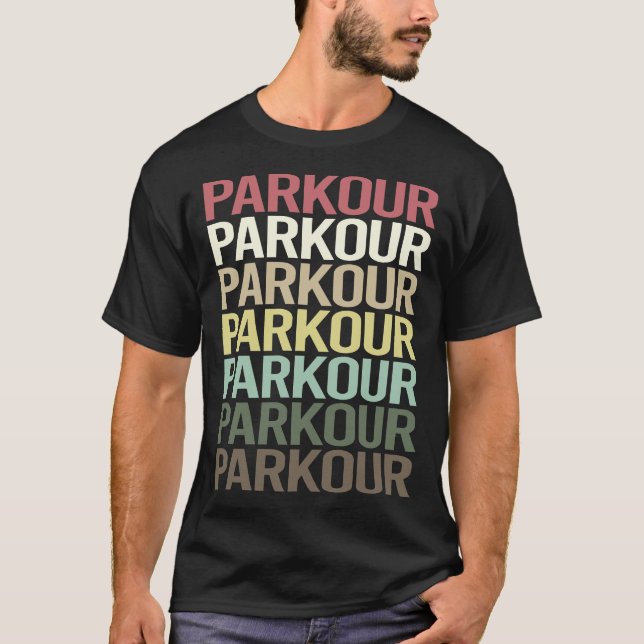 Farbiger Text Parkour T-Shirt (Vorderseite)