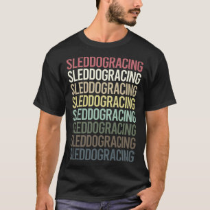 Farbiger Text Schlittenhunde-Hunde-Racing gegossen T-Shirt