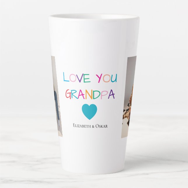 Farbiger Text und benutzerdefiniertes Foto "Liebe  Milchtasse (Vorderseite)