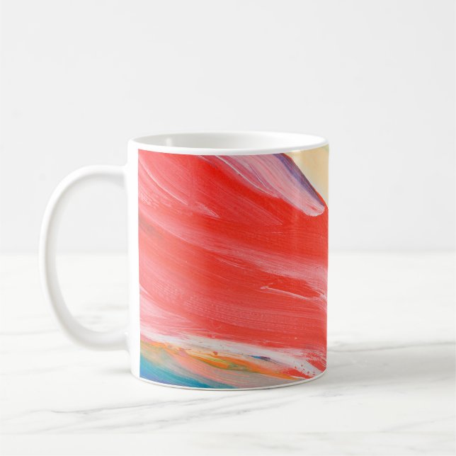 Farbiger texturierter Hintergrund, Fragment aus ei Kaffeetasse (Links)