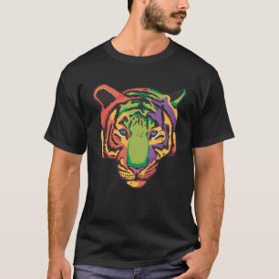 Farbiger Tiger, beängstigend T-Shirt