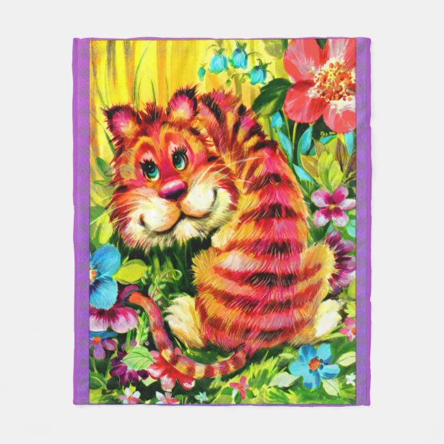 farbiger Tiger Fleecedecke (Vorderseite)