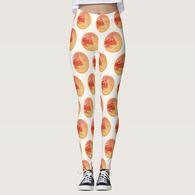 Farbiger Tiger Leggings (Vorderseite)