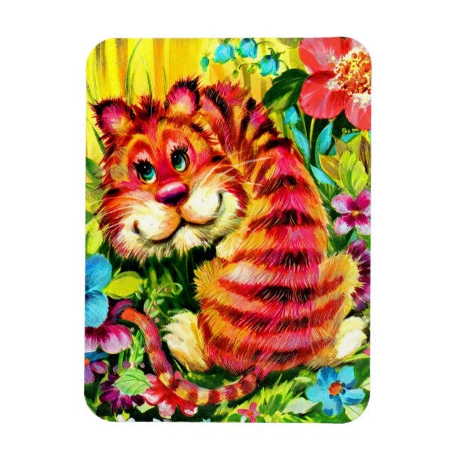 farbiger Tiger Magnet (Vertikal)