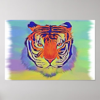 Farbiger Tiger Poster